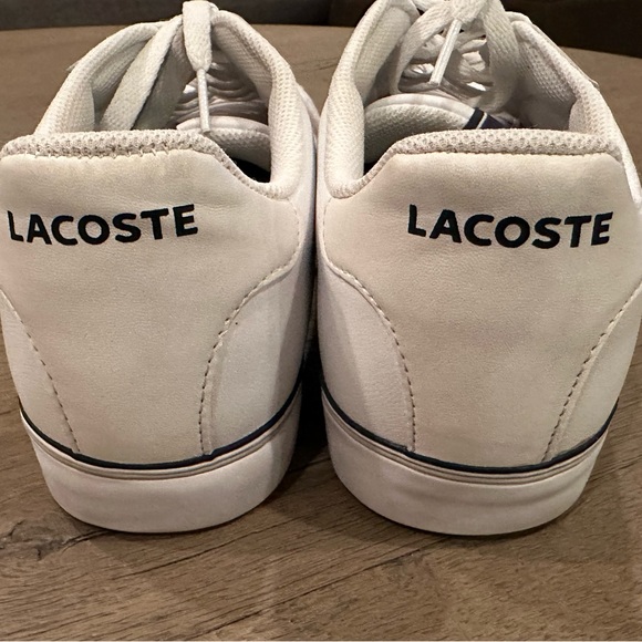 Men’s Lacoste White Leather Tennis Shoe - Picture 2 of 4